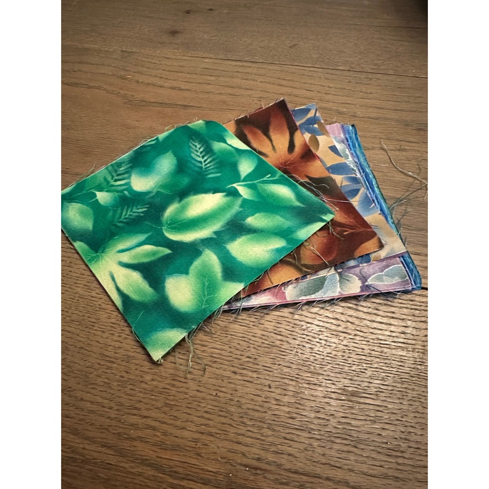 26pc Batik Cotton Fabric Charm Squares 6.5 Inch Floral Leaf Quilting Precuts